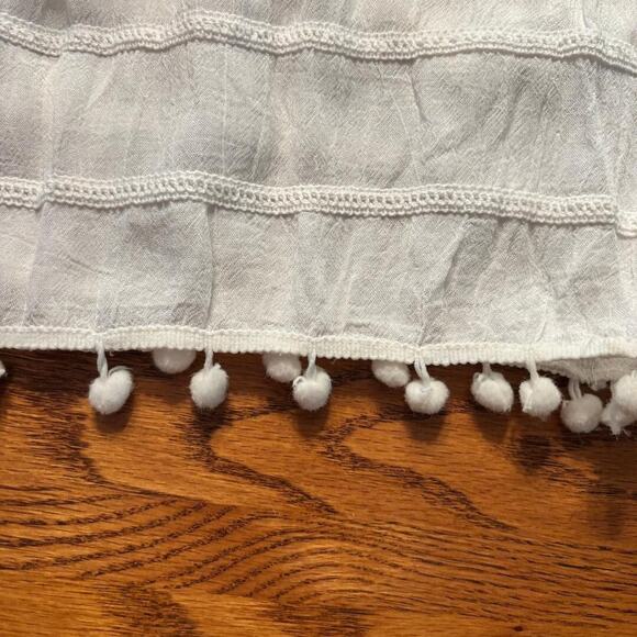 Jessica Taylor White Embroidered Dress/Beach Coverup Size L Boho Peasant - Picture 6 of 10